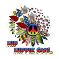 (2 Pack) Peace Sign Hippie Soul Stickers - Flower Power Vibes Stickers - Retro Colorful Stickers - 5" On Longest Side - Sticks to Smooth Flat Surfaces - Made in USA - BMCS4727