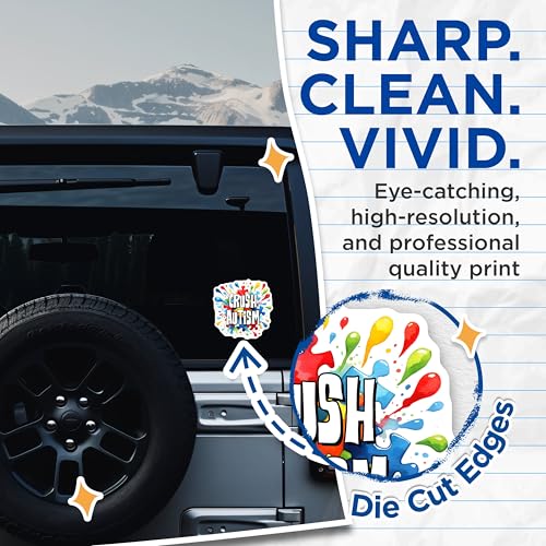 (2 Pack) Autism Awareness Stickers - Mental Health - Inspirational Quote - 5" On Longest Side - Sticks to Smooth Flat Surfaces - Made in USA - BMCS8133