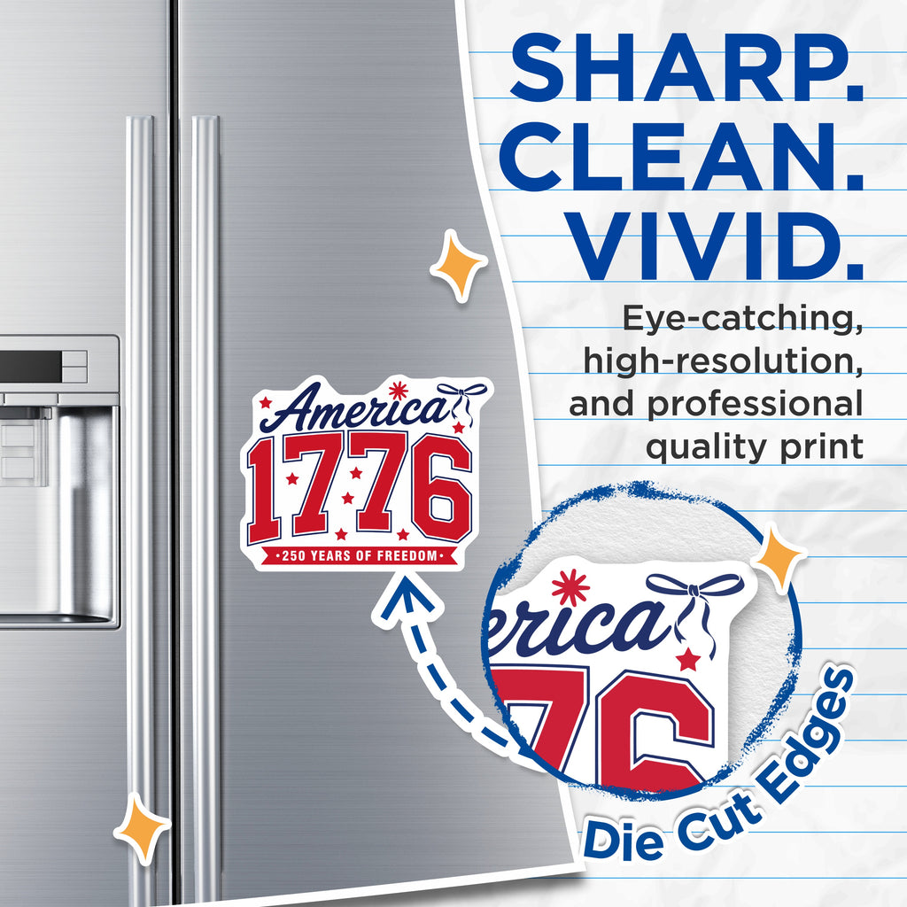 (2 Pack) America 1776 Magnets - Patriotic USA Freedom Decor - Fourth of July Celebration Kitchen Refrigerator - 5 Inches On Longest Side - Thick Durable Magnet - Made in USA - MAG38519