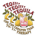 (3 Pack) Tequila Cheaper Than Therapy Decals - Pink Drink Stickers - Laptop Decal- 3 Inches On Longest Side - Easy Peel & Apply - Made in USA - 3MCS5609
