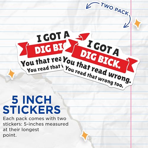 (2 Pack) Funny Meme Stickers - Humorous Decal - Joke Sticker - 5" On Longest Side - Sticks to Smooth Flat Surfaces - Made in USA - BMCS5754