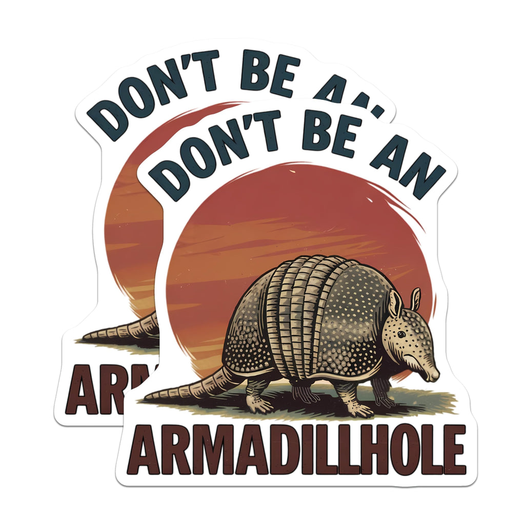 (2 Pack) Armadillhole Funny Armadillo Magnets - Animal Pun Sarcasm Humor - Unique Refrigerator Locker Decor - 5 Inches On Longest Side - Thick Durable Magnet - Made in USA - MAG22682