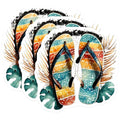 (3 Pack) Flip Flops Decals - Beach Sandals Art - Tropical Palm Leaf Decals - 3 Inches On Longest Side - Easy Peel & Apply - Made in USA - 3MCS8087