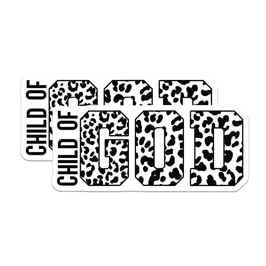(2 Pack) Child of God Magnets - Christian Faith Statement - Trendy Cow Print Decor - 5 Inches On Longest Side - Thick Durable Magnet - Made in USA - MAG28653
