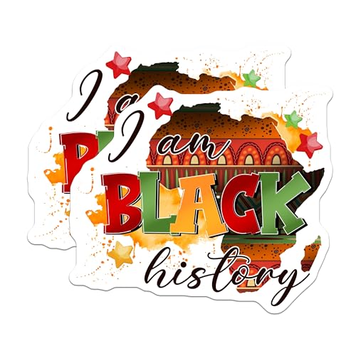 (2 Pack) I am Black History Magnets - African American Pride Decor - Black History Month Decorations - 5" On Longest Side - for Cars, Fridges, Toolboxes - Made in USA - MAG7848