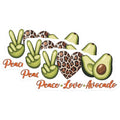 (3 Pack) Avocado Laptop Decals - Peace Love Avocados - Leopard Heart Decals - 3 Inches On Longest Side - Easy Peel & Apply - Made in USA - 3MCS7148