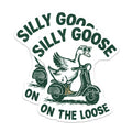 (2 Pack) Silly Goose Stickers - Funny Animal - Scooter Design - 5" On Longest Side - Sticks to Smooth Flat Surfaces - Made in USA - BMCS5928