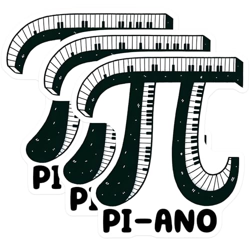 (3 Pack) Piano Decals - Math Pun - Musical Stickers - 3 Inches On Longest Side - Easy Peel & Apply - Made in USA - 3MCS6926