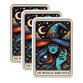 (3 Pack) Mystical Dark Witch Decals - Tarot Card Witch - Laptop Witch Decal - 3 Inches On Longest Side - Easy Peel & Apply - Made in USA - 3MCS4232