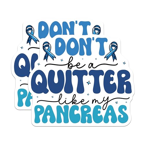 (2 Pack) Diabetes Awareness Stickers - Inspirational Get Well Stickers - Health Support Stickers - 5" On Longest Side - Sticks to Smooth Flat Surfaces - Made in USA - BMCS3823