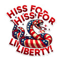 (2 Pack) Hiss for Liberty Stickers - Patriotic Snake Stickers - American Flag Serpent Decal - 5" On Longest Side - Sticks to Any Smooth Flat Surface - Made in USA - BMCS2709