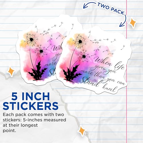 (2 Pack) Inspirational Quote Stickers - 5" On Longest Side - Sticks to Smooth Flat Surfaces - Made in USA - BMCS8576 - BMCS8576