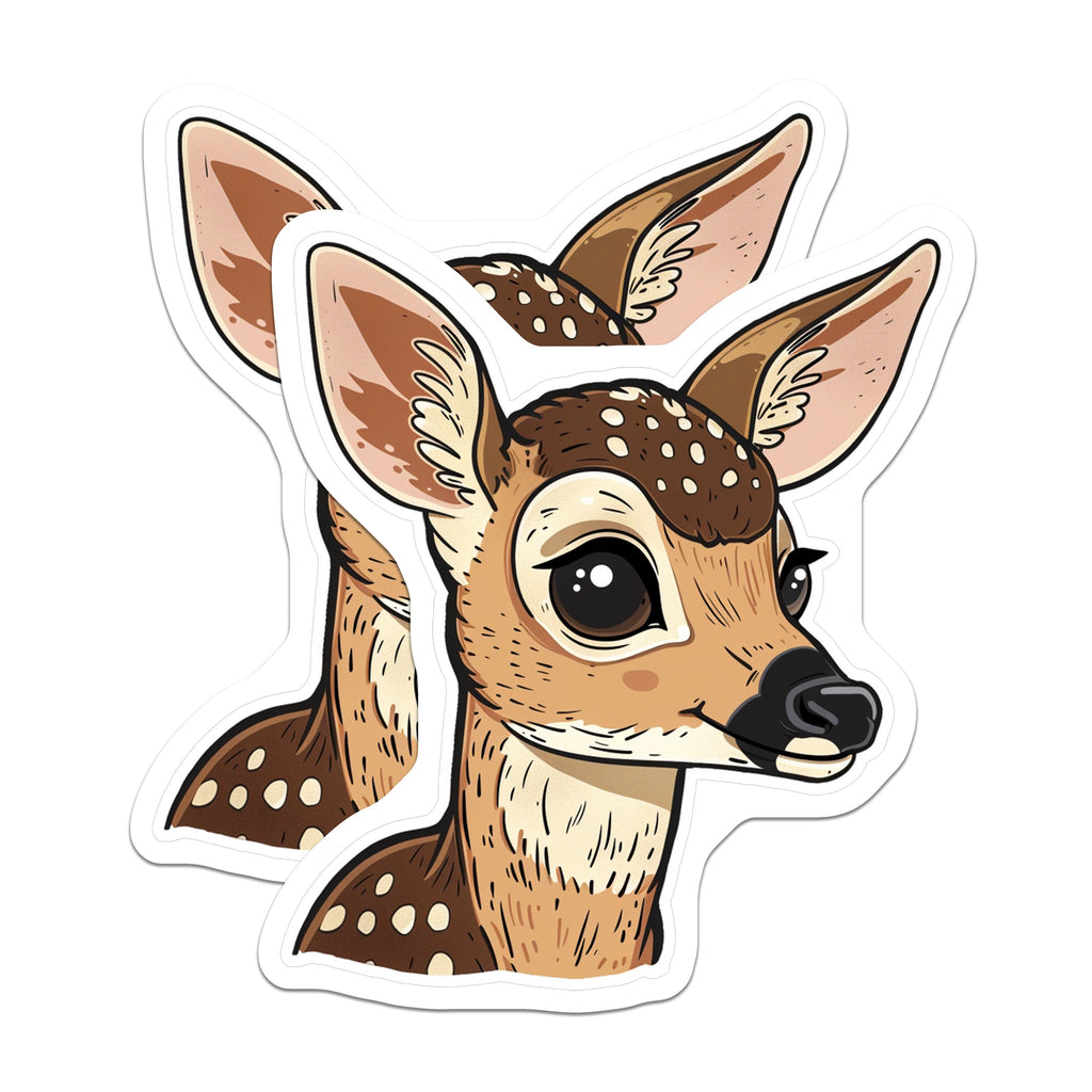 (2 Pack) Cute Fawn Magnets - Whimsical Baby Deer - Woodland Animal Refrigerator Locker Accent - 5 Inches On Longest Side - Thick Durable Magnet - Made in USA - MAG38990