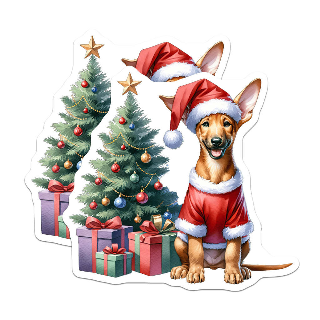 (2 Pack) Christmas Dog Magnets - Santa Puppy Decor - Holiday Pet Accessories - 5 Inches On Longest Side - Thick Durable Magnet - Made in USA - MAG29549