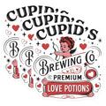 (3 Pack) Cupid Love Potion Decals - Brewing Co Premium - Valentines Day Decal - 3 Inches On Longest Side - Easy Peel & Apply - Made in USA - 3MCS2188