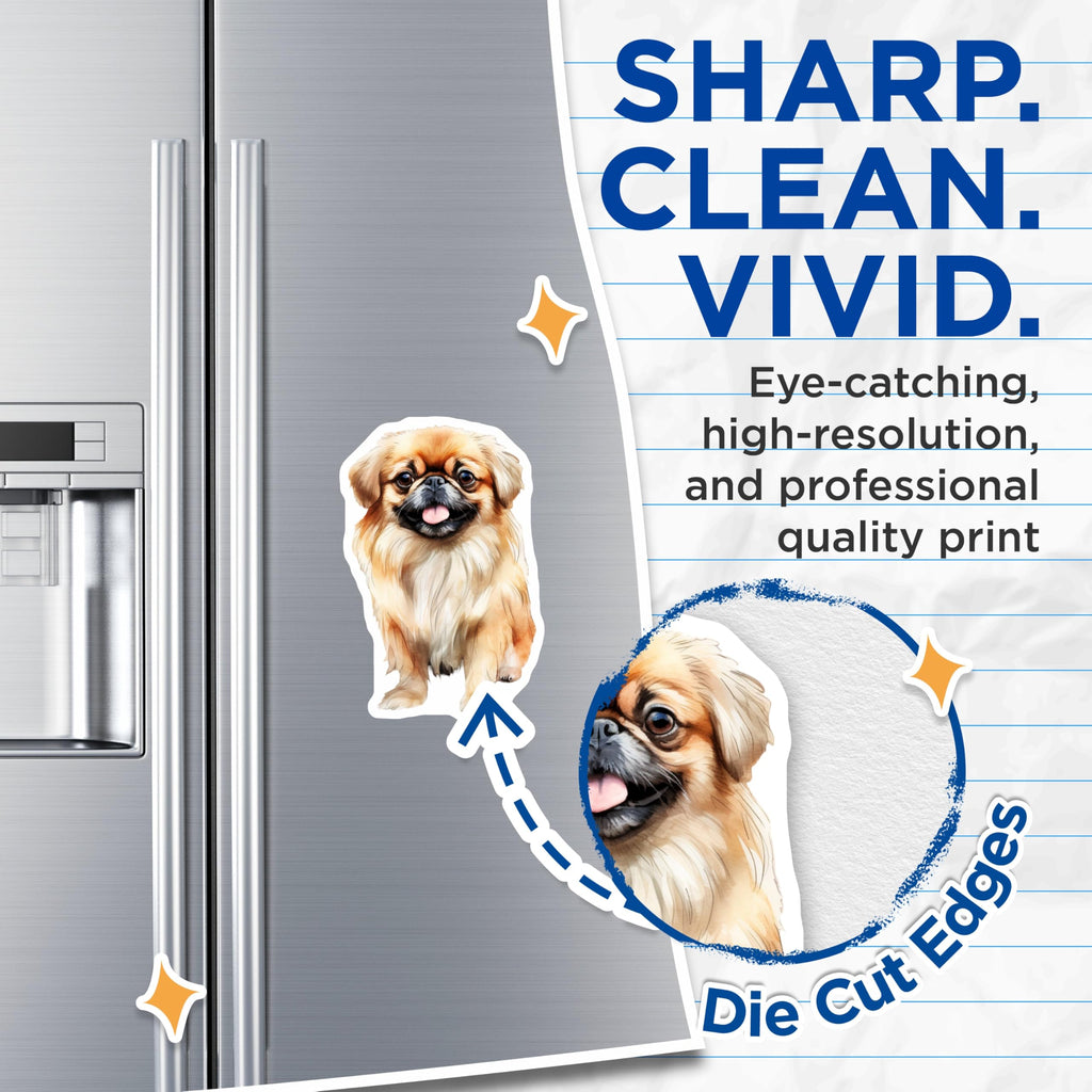 (2 Pack) Pekingese Dog Magnets - Cute Pet Art Magnets - Dog Lover Home Decor - 5 Inches On Longest Side - Thick Durable Magnet - Made in USA - MAG25829