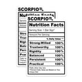 (2 Pack) Scorpio Zodiac Magnets - Nutrition Facts - Astrology Sign Home Decor - 5" On Longest Side - Premium Magnet - for Cars, Refrigerators, Toolboxes, Lockers - Made in USA - MAG15615