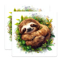 (2 Pack) Sloth Magnets - Cute Sleeping Sloth - Peaceful Jungle Animal Art - Whimsical Nature Decor - Animal Lover - 5 Inches On Longest Side - Thick Durable Magnet - Made in USA - MAG23651
