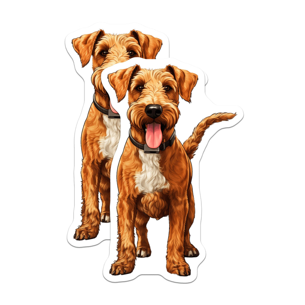(2 Pack) Airedale Terrier Magnets - Wire Haired Dog Decor - Pet Parent Refrigerator Art - Animal Lover Accessories - 5 Inches On Longest Side - Thick Durable Magnet - Made in USA - MAG25629