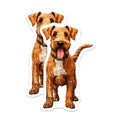 (2 Pack) Airedale Terrier Magnets - Wire Haired Dog Decor - Pet Parent Refrigerator Art - Animal Lover Accessories - 5 Inches On Longest Side - Thick Durable Magnet - Made in USA - MAG25629