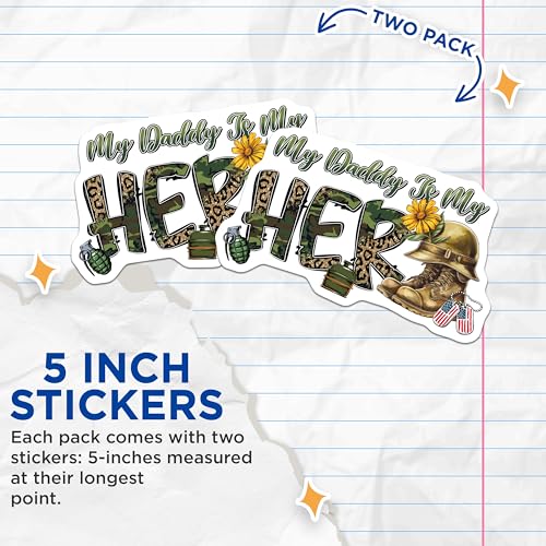 (2 Pack) Hero Stickers - 5" On Longest Side - Sticks to Smooth Flat Surfaces - Made in USA - BMCS8374 - BMCS8374
