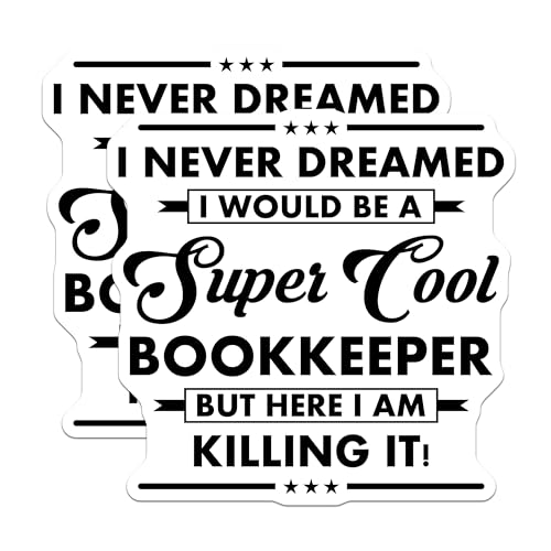 (2 Pack) Cool Bookkeeper Stickers - Funny Accounting - Motivational Business Quotes - 5" On Longest Side - Sticks to Smooth Flat Surfaces - Made in USA - BMCS5988