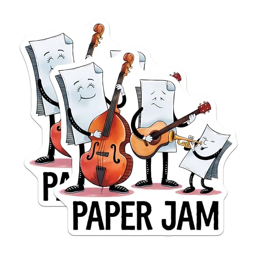 (2 Pack) Funny Paper Jam Magnets - Cartoon Band - 5" On Longest Side - for Cars, Fridges, Toolboxes - Made in USA - MAG7636