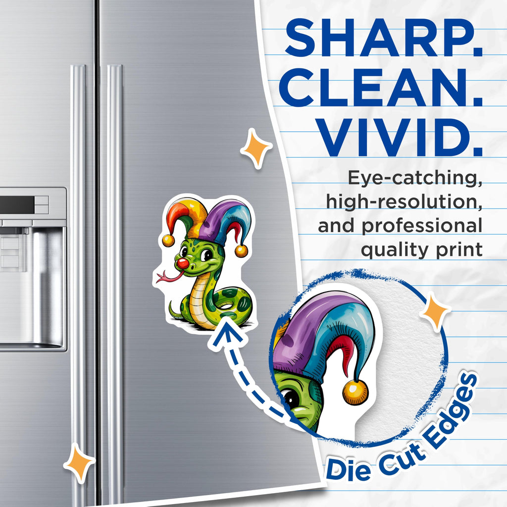 (2 Pack) Snake Magnets - Cartoon Reptile- Whimsical Animals Home Decor - 5" On Longest Side - Premium Magnet - for Cars, Refrigerators, Toolboxes, Lockers - Made in USA - MAG16246