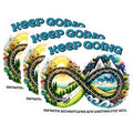 (3 Pack) Keep Going Decals - Infinite Adventure - Laptop Decal - 3 Inches On Longest Side - Easy Peel & Apply - Made in USA - 3MCS2041