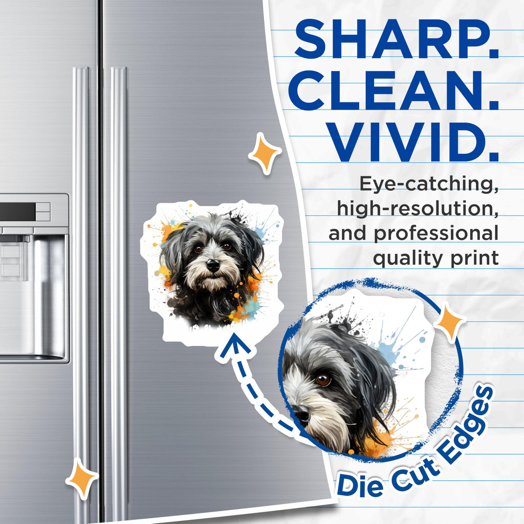(2 Pack) Shih Tzu Dog Magnets - Watercolor Pet Art - Dog Lover Home Decor - 5 Inches On Longest Side - Thick Durable Magnet - Made in USA - MAG30321