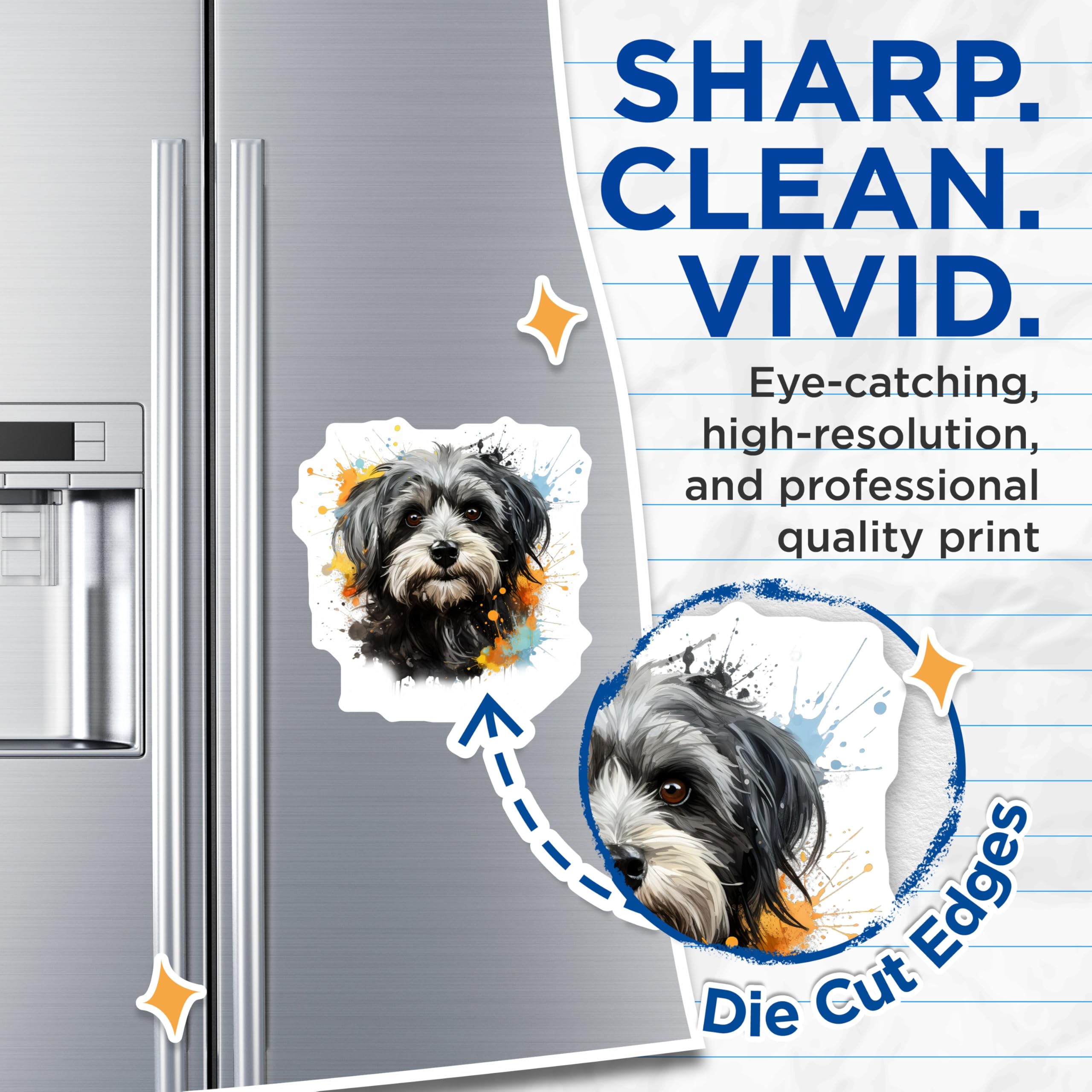(2 Pack) Shih Tzu Dog Magnets - Watercolor Pet Art - Dog Lover Home Decor - 5 Inches On Longest Side - Thick Durable Magnet - Made in USA - MAG30321