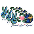 (3 Pack) Peace Love Earth Decals - Environmental Stickers - Recycle Symbol Sticker - 3 Inches On Longest Side - Easy Peel & Apply - Made in USA - 3MCS7217