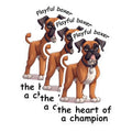 (3 Pack) Boxer Dog Decals - Playful Boxer - Heart of A Champion - Dog Lover Gift - 3 Inches On Longest Side - Easy Peel & Apply - Made in USA - 3MCS1262