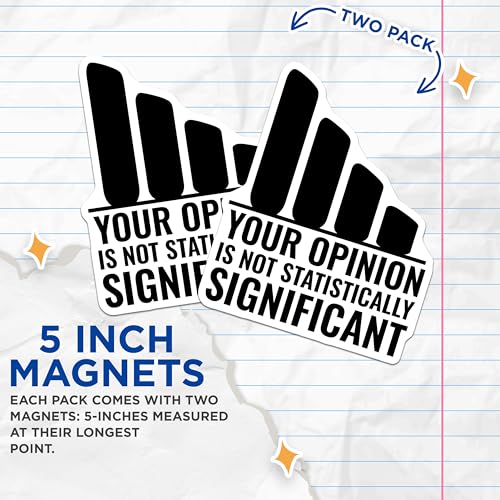 (2 Pack) Funny Statistical Science Magnets - Data Laugh - Humor Home Office Decor - 5" On Longest Side - for Cars, Fridges, Toolboxes - Made in USA - MAG6750