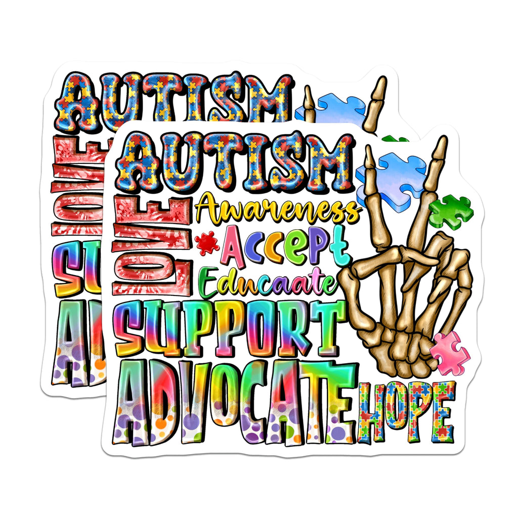 (2 Pack) Autism Awareness Magnets - Puzzle Piece Symbol - Support Advocate Hope Educate - 5 Inches On Longest Side - Thick Durable Magnet - Made in USA - MAG23412
