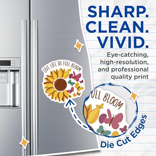 (2 Pack) Live Life in Full Bloom Magnets Magnets - 5" On Longest Side - Made in USA - Sticks to Refrigerators & Metal Surfaces - MAG8944