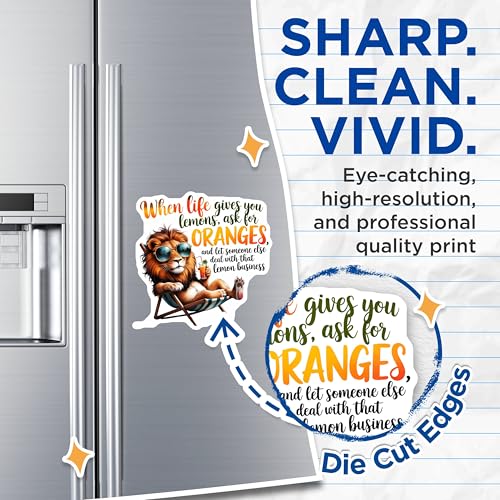 (2 Pack) When Life Gives You Lemons Magnets Magnets - Funny Lion Saying - Humorous Home Decor - 5" On Longest Side - Made in USA - Sticks to Refrigerators & Metal Surfaces - MAG8763
