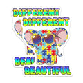 (2 Pack) Different Puzzle Elephant Stickers - Colorful Elephant Decal - Autism Awareness Animal Sticker - 5" On Longest Side - Sticks to Smooth Flat Surfaces - Made in USA - BMCS6634