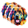 (3 Pack) Tibetan Mastiff Decals - Colorful Dog Breed - Laptop Decal - 3 Inches On Longest Side - Easy Peel & Apply - Made in USA - 3MCS0767