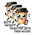 (3 Pack) Coffee Lover Decals - Funny Latte Quote - Kawaii Food Decal - 3 Inches On Longest Side - Easy Peel & Apply - Made in USA - 3MCS2068