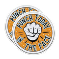 (2 Pack) Punch Today in The Face Magnets - Funny Positive Motivational Inspiring - 5" On Longest Side - Premium Magnet - for Cars, Refrigerators, Toolboxes, Lockers - Made in USA - MAG1675