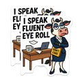 (2 Pack) Eye Roll Cow Magnets - Sarcastic Office Humor - Funny Refrigerator Decor - 5 Inches On Longest Side - Thick Durable Magnet - Made in USA - MAG20609