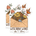 (2 Pack) Brave Wings She Flies Magnets - Inspirational Floral Envelope - Butterfly Art Decor - 5 Inches On Longest Side - Thick Durable Magnet - Made in USA - MAG37227
