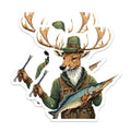 (2 Pack) Antlered Angler Magnets - Deer Fisherman Art - Outdoorsman Lodge Decor - Unique Big Game Catch Collectible - 5 Inches On Longest Side - Thick Durable Magnet - Made in USA - MAG20527