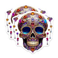 (2 Pack) Day of The Dead Skull Stickers - Mexican Festival Decoration - Colorful Skull Waterproof Decal - 5" On Longest Side - Sticks to Smooth Flat Surfaces - Made in USA - BMCS8605 - BMCS8605