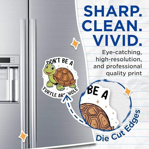 (2 Pack) Cute Turtle Art Magnets Magnets - 5" On Longest Side - Made in USA - Sticks to Refrigerators & Metal Surfaces - MAG8674