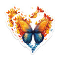 (2 Pack) Colorful Butterfly Magnets - Heart Shape Design - Vibrant Insect Decor - 5 Inches On Longest Side - Thick Durable Magnet - Made in USA - MAG24306