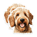 (2 Pack) Goldendoodle Magnets - Happy Dog Art - Pet Parent Decor - 5 Inches On Longest Side - Thick Durable Magnet - Made in USA - MAG29481