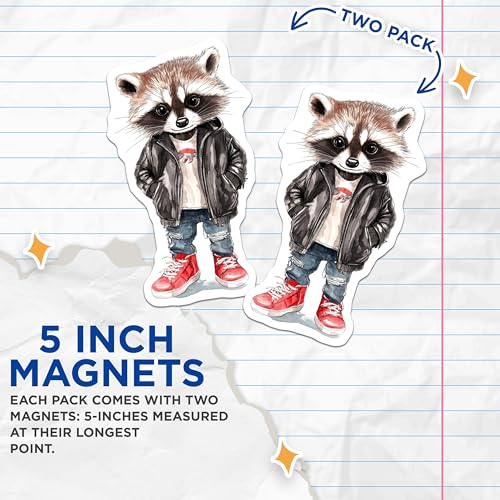 (2 Pack) Animal Lover Magnet - Fun Kitchen Accessories - 5" On Longest Side - Sticks to Smooth Flat Surfaces - Made in USA - MAG9519