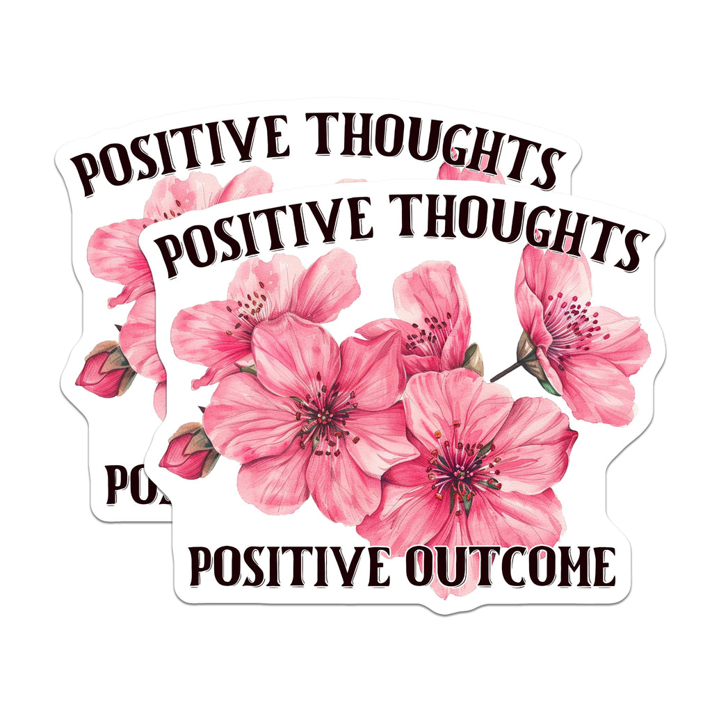 (2 Pack) Positive Thoughts Magnets - Floral Affirmation - Inspirational Home Decor - 5 Inches On Longest Side - Thick Durable Magnet - Made in USA - MAG36442